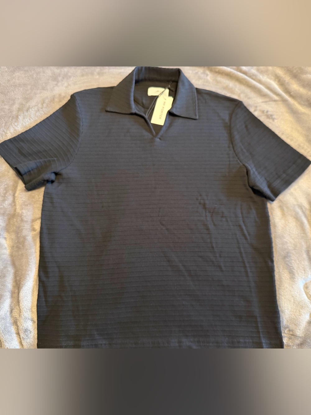MIA Charcoal Textured Polo in Dark Gray